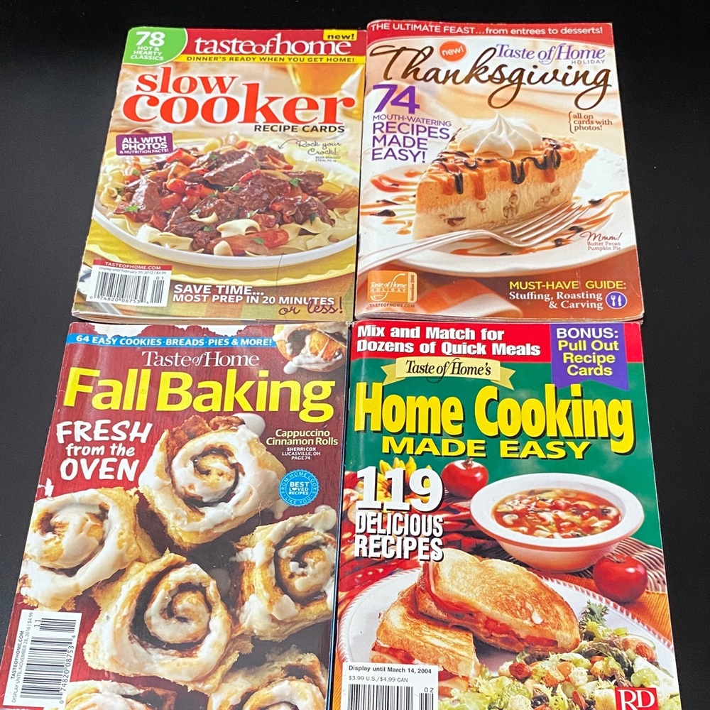 Vintage Taste of Home magazine four piece Cookbook Set + Bonus